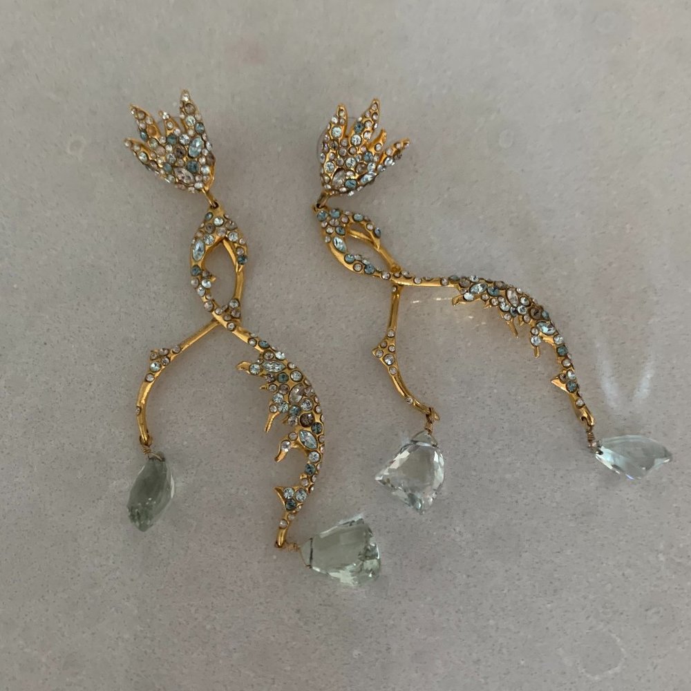 Alexis Bittar drop crystal post earrings